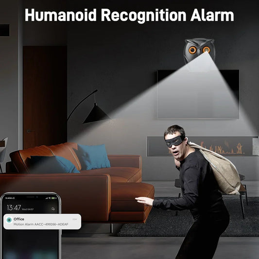 PEGATAH Owl Shape HD 5MP WiFi Camera Indoor Security Protection Cam CCTV Color Night Vision Monitor Two Way Audio Cam ICSEE APP