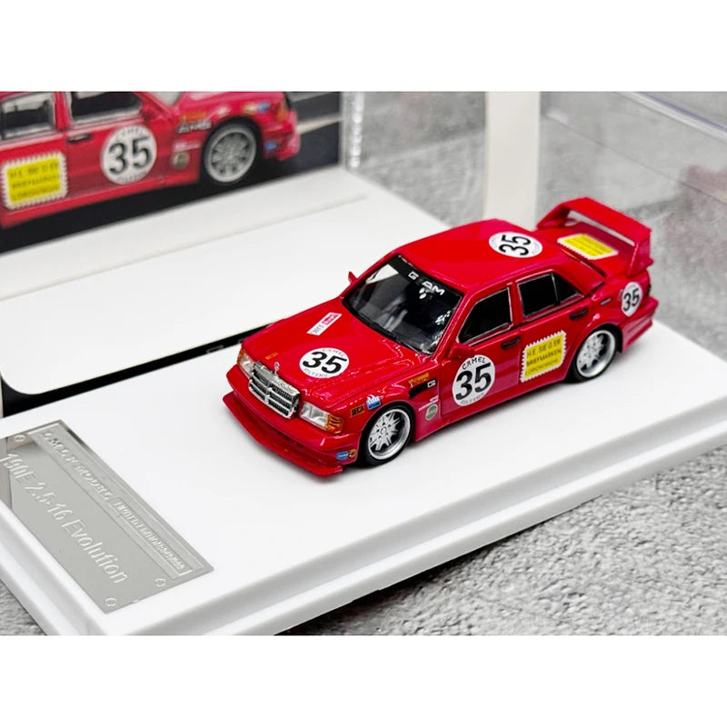 LMLF Diecast 1:64 Scale 190E EVO2.5 Alloy Car Model Camel Cup Painting Simulation Collection Souvenir Decoration Gift Display