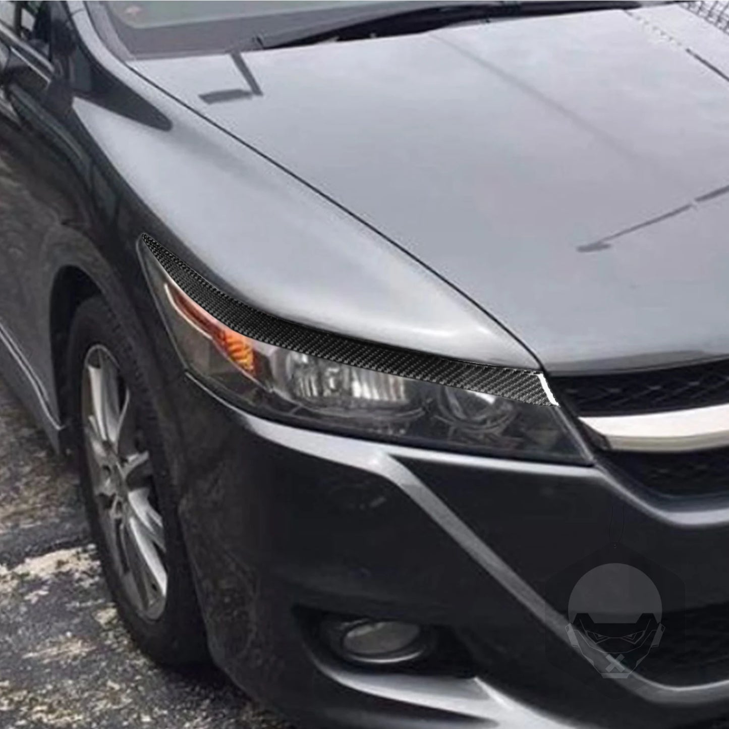 For Honda Stream 2006-2008 Carbon Fiber Headlight Eyebrow Eye Lid Trim Panel strip Car Exterior Accessories Decorative Stickers