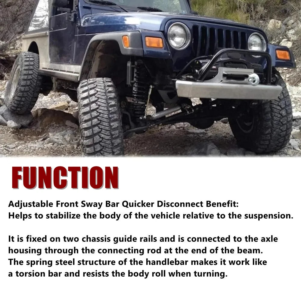 Sway Bar for Wrangler 1998-2006 TJ Cherokee 1984-2001 XJ With 2.5" - 6" Lifts