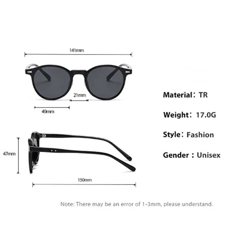 Unisex Casual Sunglasses Round Frame UV Resistant Polarized