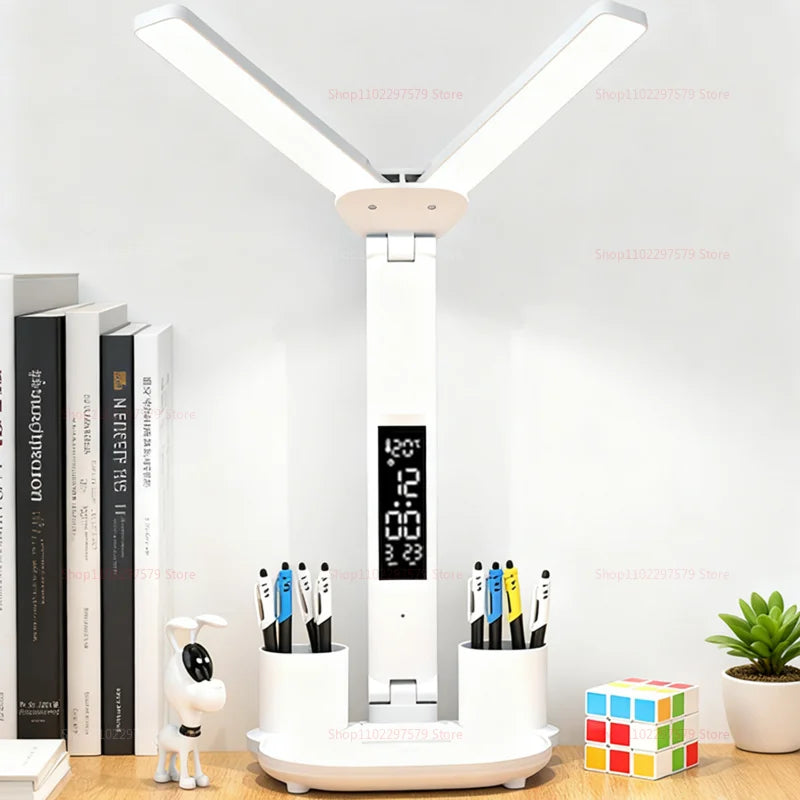 Best selling Desk lamp student special dormitory desk eye protection lamp homework writing lamp study lamp cute clock bedside lamp charging