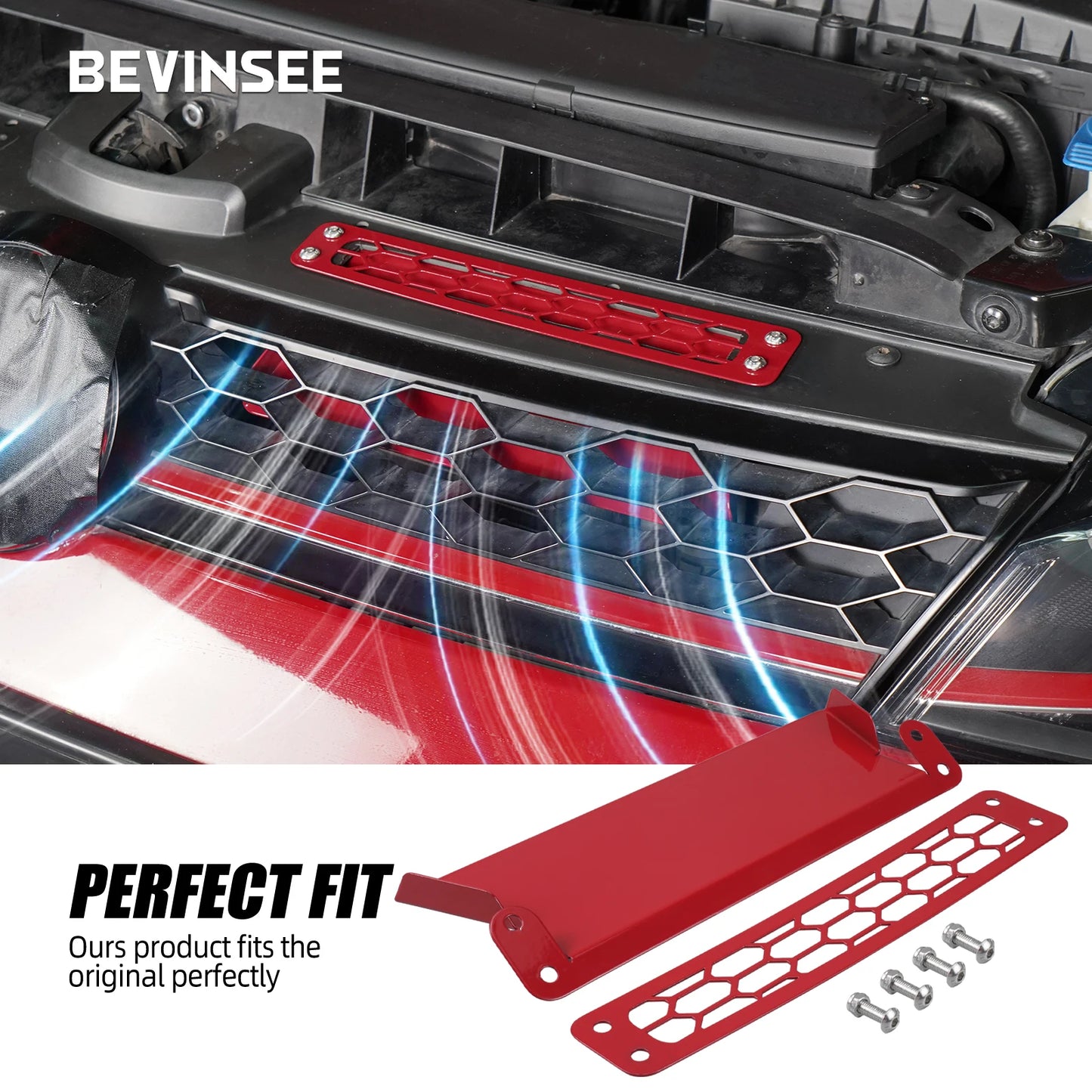 QT BEVINSEE Dynamic Air Intake Scoop Kit Upgrade For VW For Golf GTI/R MK7/7.5 For Golf 7 GTI R 2012-2020 For Audi S3 8V 2013-2020