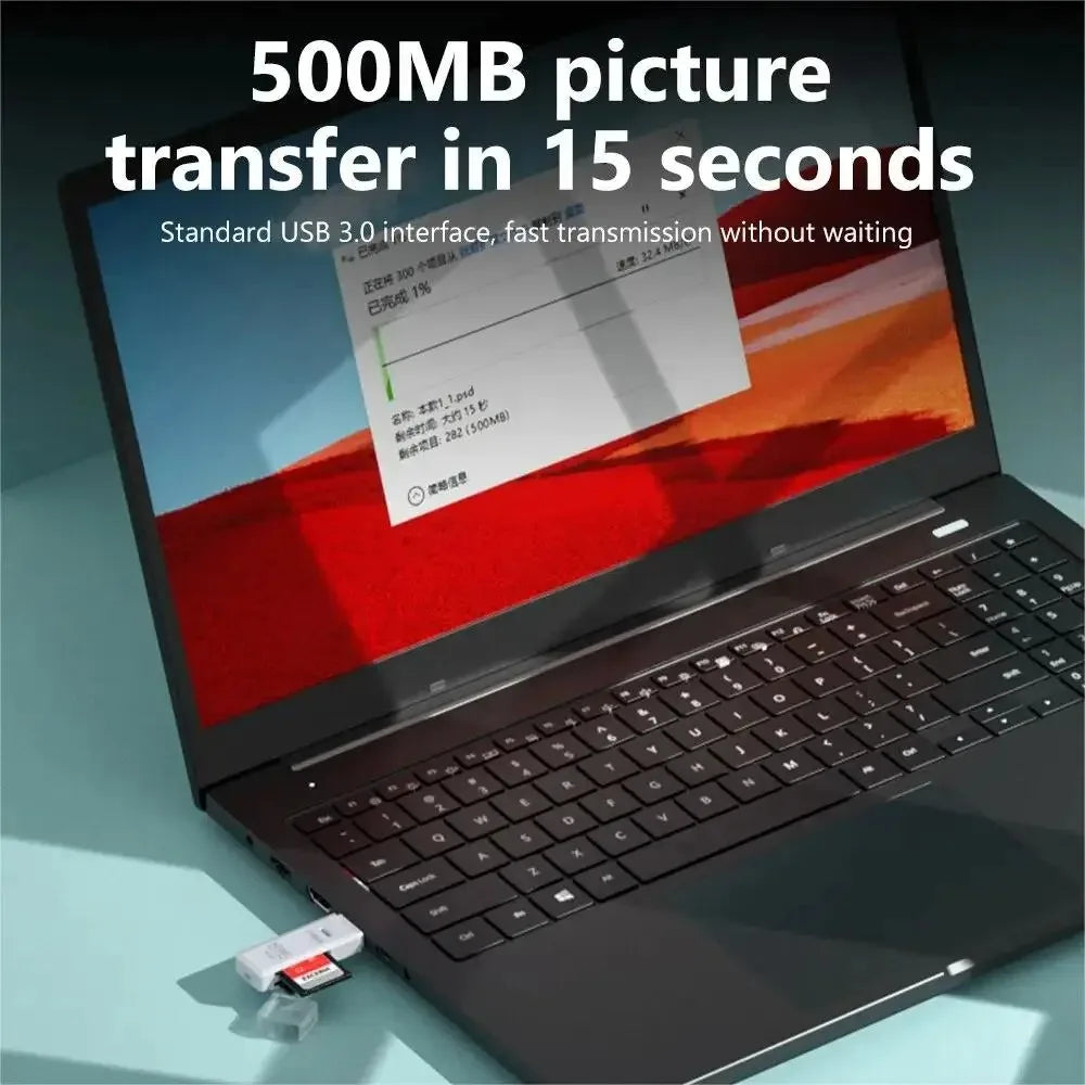 Multi Functional 2 In 1 High-speed USB 3.0/2.0 Card Reader Supports TF+SD