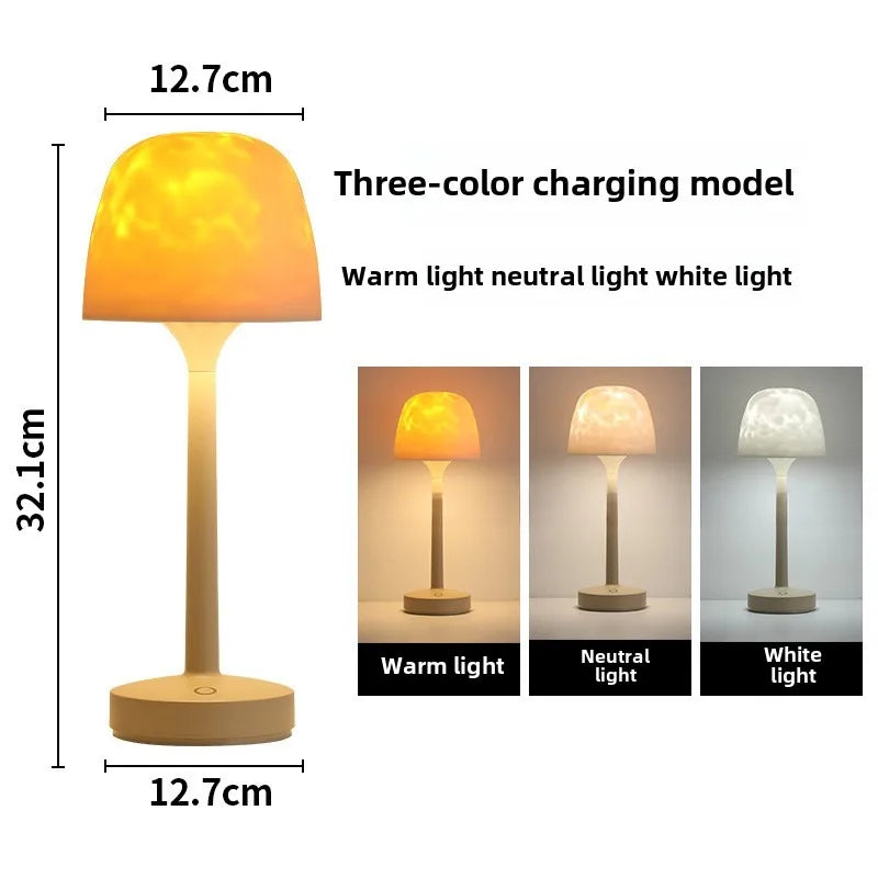 2025 New High footed Water ripple Atmosphere Remote Control Desk Lamp Romantic Gift Projection Nightlight