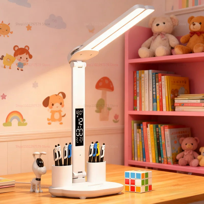 Best selling Desk lamp student special dormitory desk eye protection lamp homework writing lamp study lamp cute clock bedside lamp charging