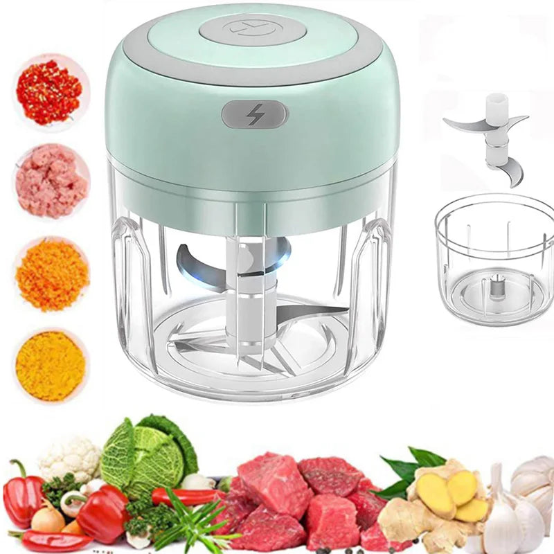 Automatic Electric Garlic Crusher Speedy Blender Usb Portable 250ml