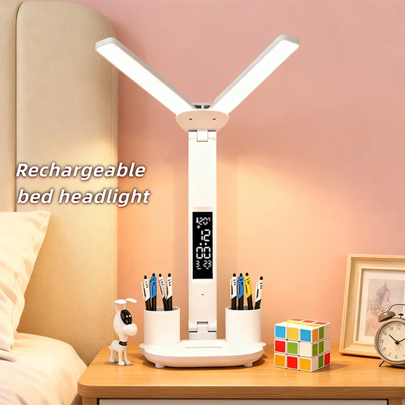 Best selling Desk lamp student special dormitory desk eye protection lamp homework writing lamp study lamp cute clock bedside lamp charging