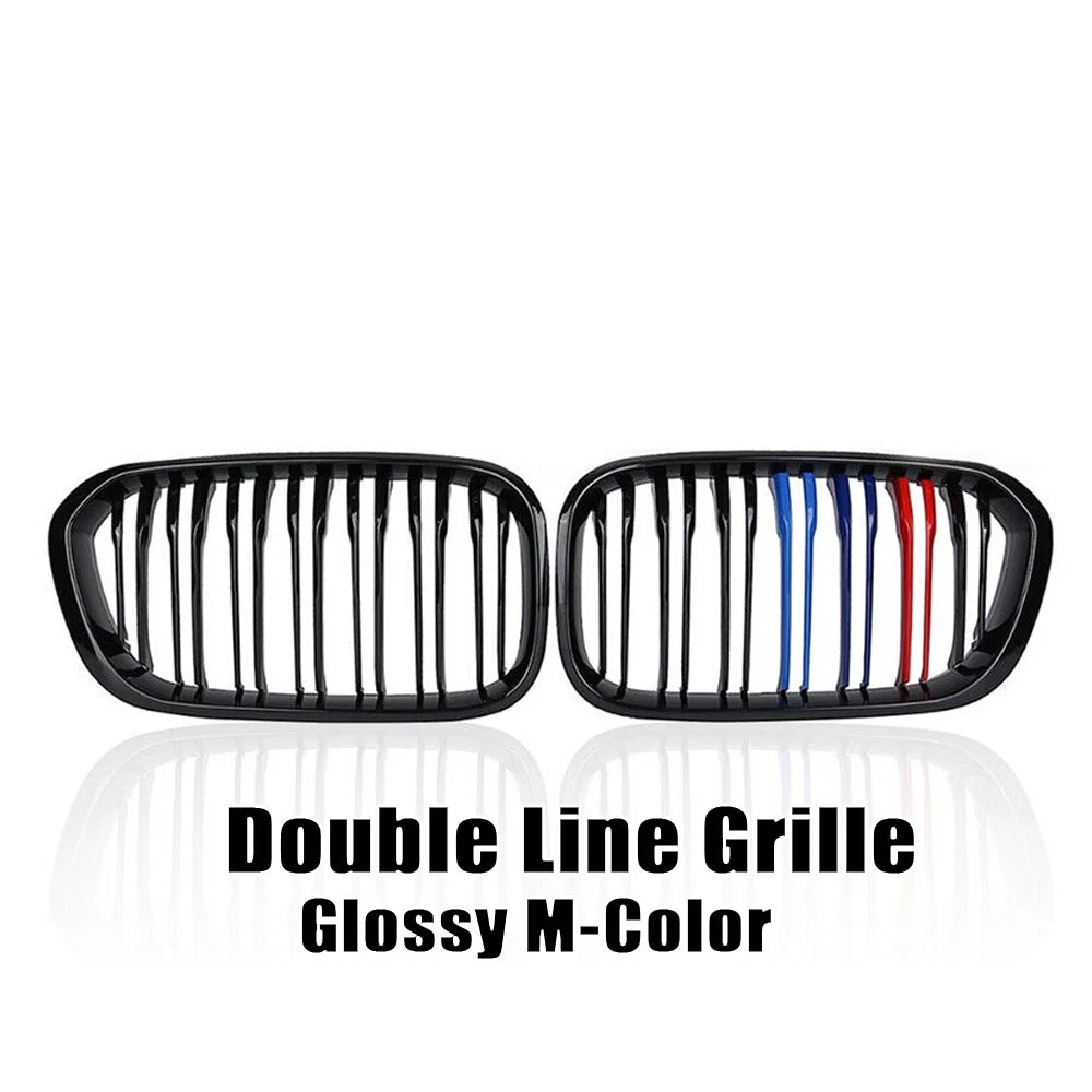 BMW Front Bumper Kidney Grille Racing Grills For BMW 1 Series F20 F21 2015-2019 Replacement Double Slat Gloss Black Grilles