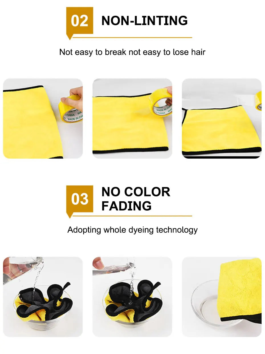 SEAMETAL Microfiber Car Washing Towel 400GSM Double-Sided Coral Velvet