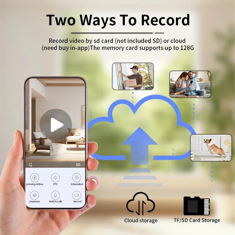 Security Camera 8MP Wifi Surveillance Robot Camera PTZ Security Baby Monitor Two Way Audio Night Vision  AI Smart Tracking Home IP Cameras