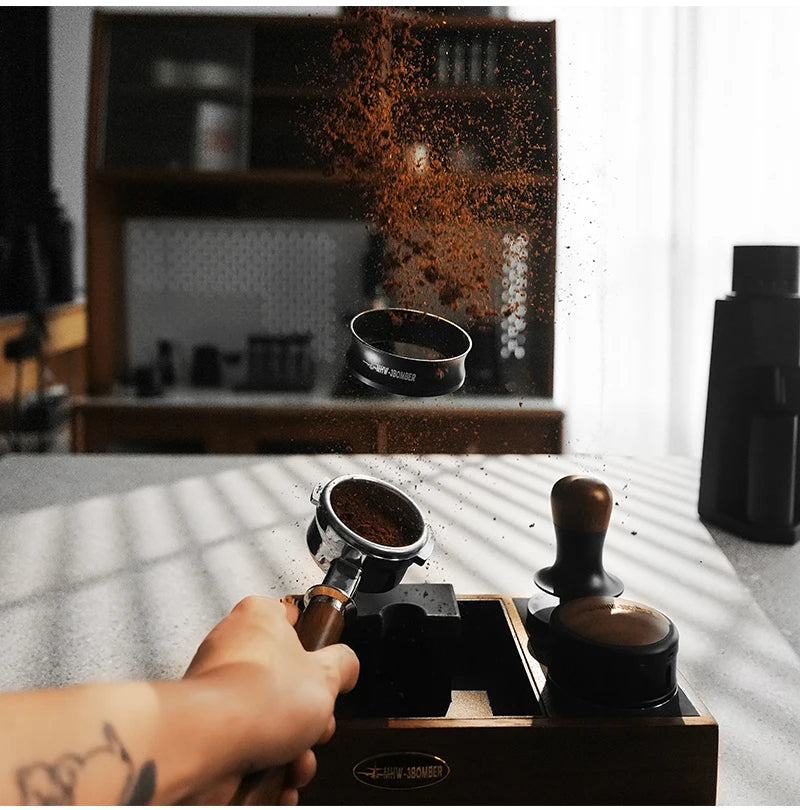 MHW-3BOMBER 58MM Magnetic Dosing Funnel with 10 Magnets Espresso Dosing Ring