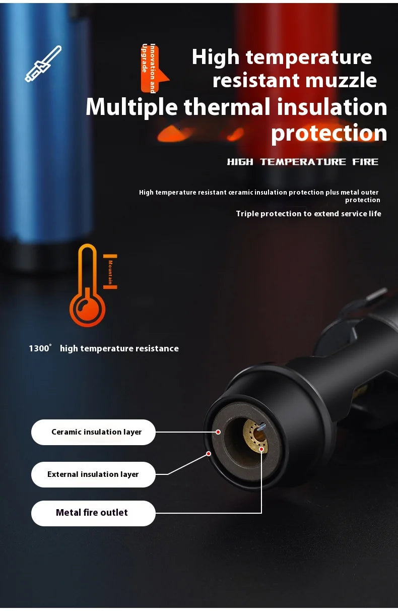 Powerful Metal Gas Lighter Windproof Kitchen Cooking Torch Flame Jet Barbecue