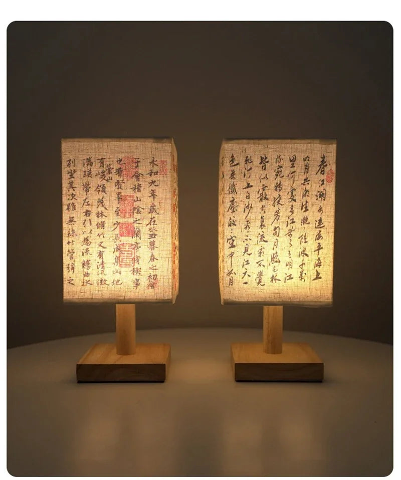 LED Decoration Chinese Table Lamp Simple Dimmable