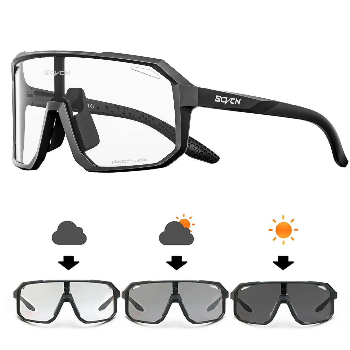 SCVCN New Outdoor Cycling Glasses Bike Sunglasses Men UV400