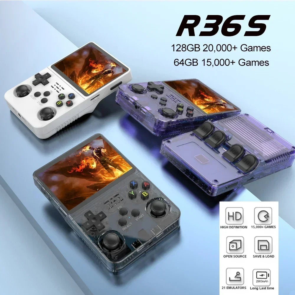 BOYHOM NEW R36S Retro Video Game Console Linux System 3.5 Inch IPS Screen