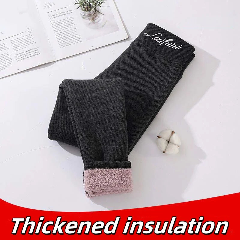 2025 New Warm Leggings Fashion Women Letter Print Autumn Winter Adding Thick Pencil Pants Casual Stretchy Fleece Slim Legging