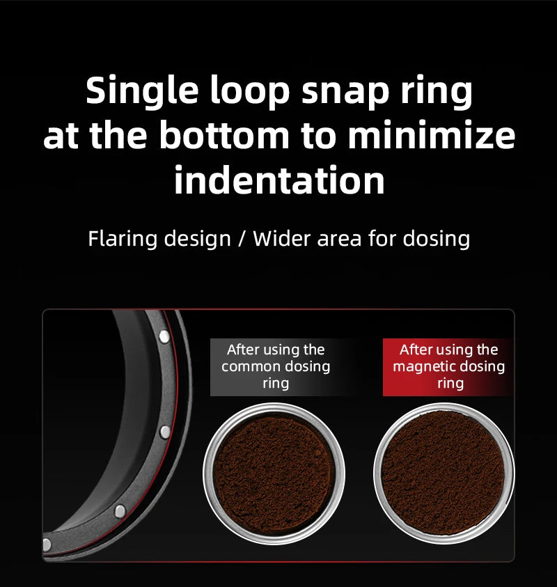 MHW-3BOMBER 58MM Magnetic Dosing Funnel with 10 Magnets Espresso Dosing Ring