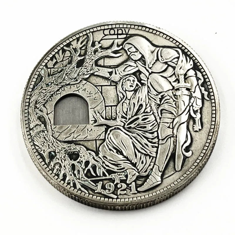 Movable Mechanism Holy Grail Coin Hobo Nickel Morgan Dollar Roman Booteen