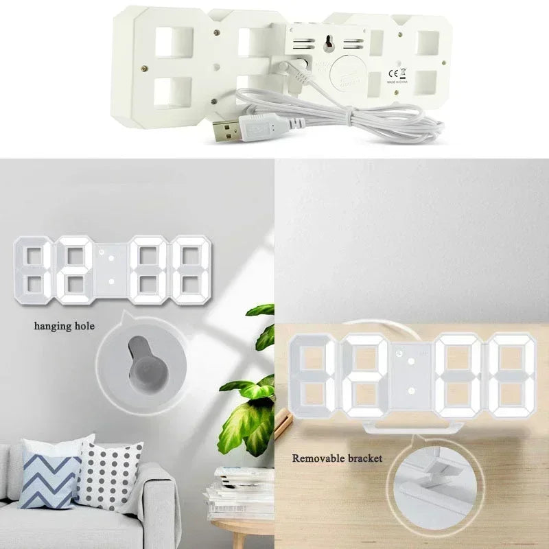 Electronic Digital Wall Clock Living Room Bedroom Decoration Decor Watches