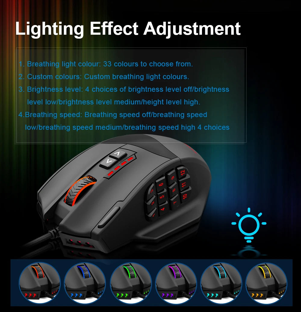 Mouse E-YOOSO X-39 USB Wired RGB Gaming Mouse 16400 DPI PAW3327 19 Buttons Programmable Game Optical Mice for Computer PC Laptop