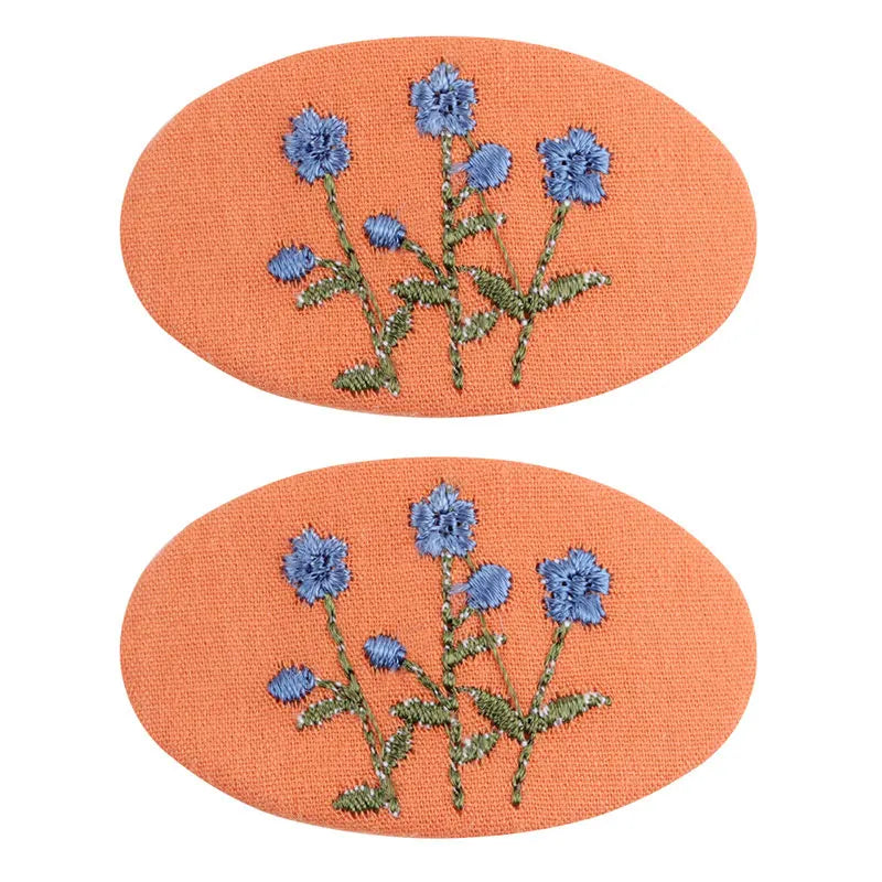 2Pcs/set Sweet Embroidery Hair Clips For Girls Waterdrop Shape BB Hairpin Barrettes Kids Hairpins Headwear Hair  Accessories