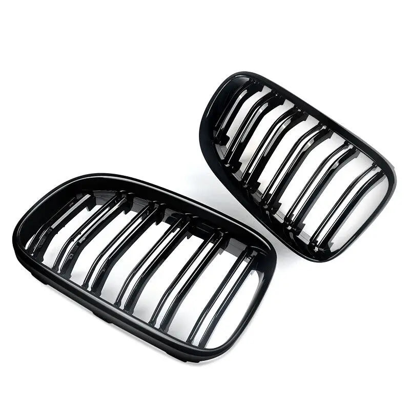 BMW Grille Schwarz Glänz Nieren Grill Kühlergrill Doppelsteg Für BMW E92 E93 2DR LCI Paar