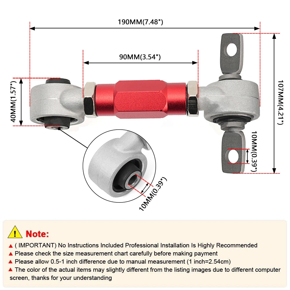 Honda Rear Camber Adjustable Link For Honda Civic EK EG CRX 1988-2000 LTB002 RASTP-Aluminium Rear Adjustable Suspension Camber Kit Dog Bone