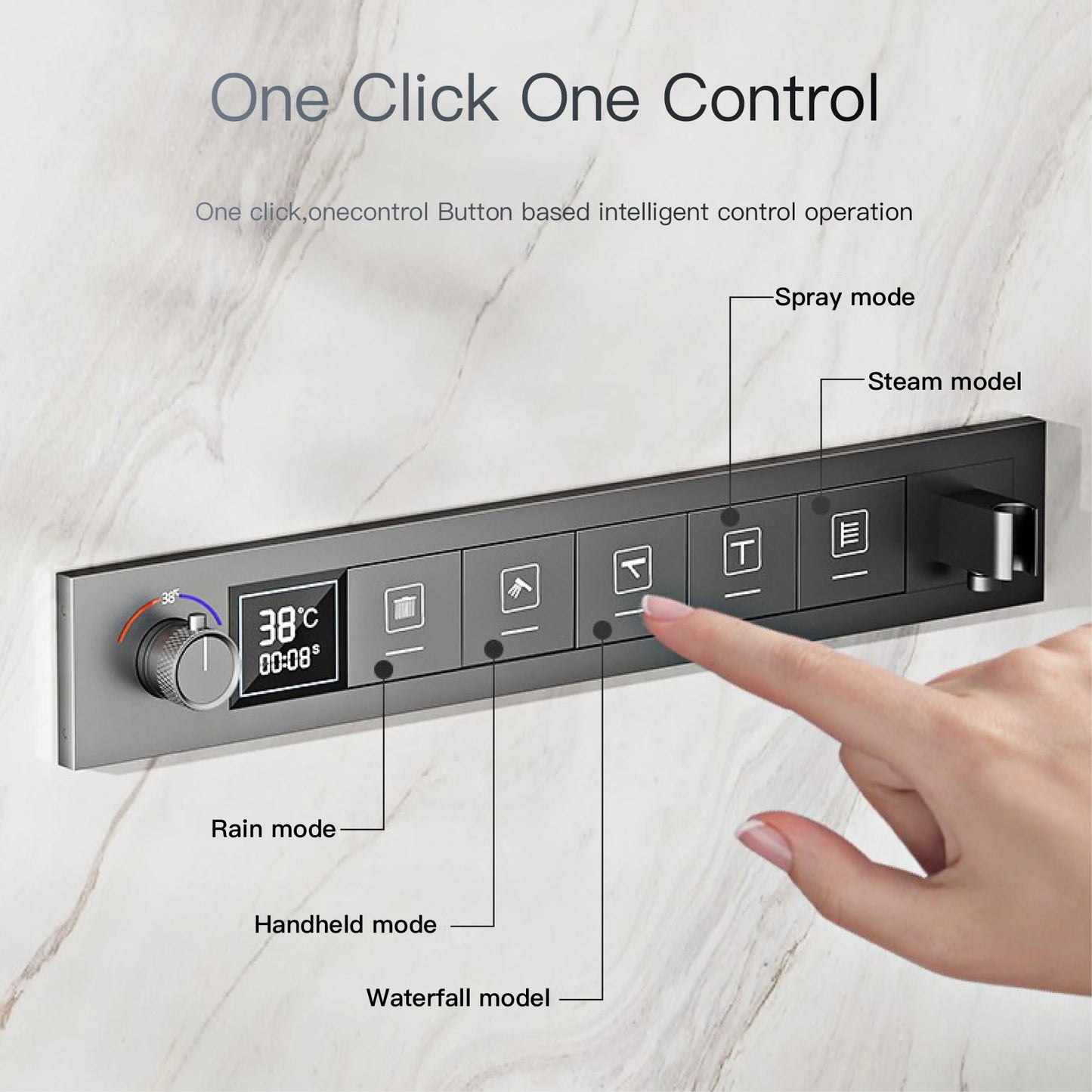 AITANA Luxury Brass Gunmetal LED Display Thermostatic Shower System Bathroom Ceiling embedded concealed giant curtain Rainfall