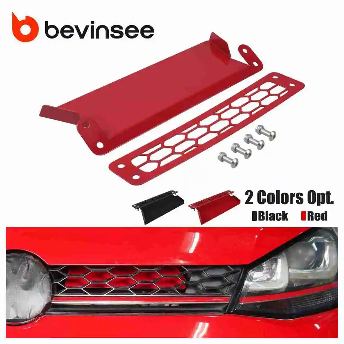 QT BEVINSEE Dynamic Air Intake Scoop Kit Upgrade For VW For Golf GTI/R MK7/7.5 For Golf 7 GTI R 2012-2020 For Audi S3 8V 2013-2020