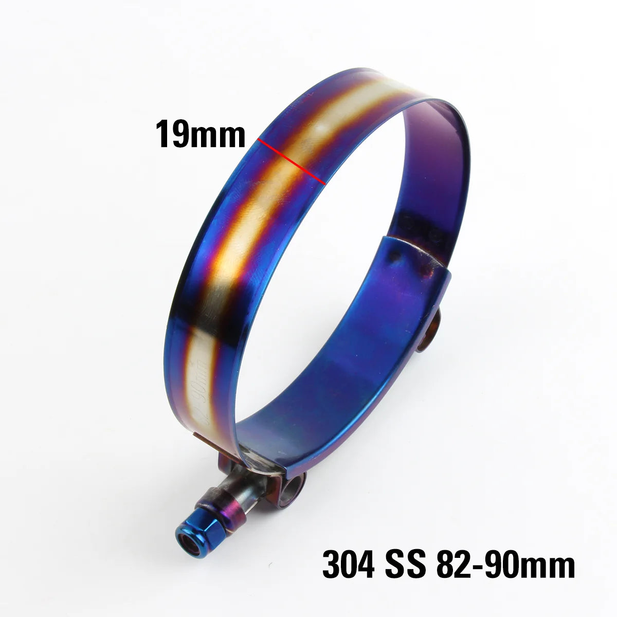 Stainless Steel Car Hose Clamp Kit 1.48" To 5.2" Universal T Bolt Style Adjustable Pipe Fix Clip 37mm To 130mm Hose Clamp Titanium Blue Style