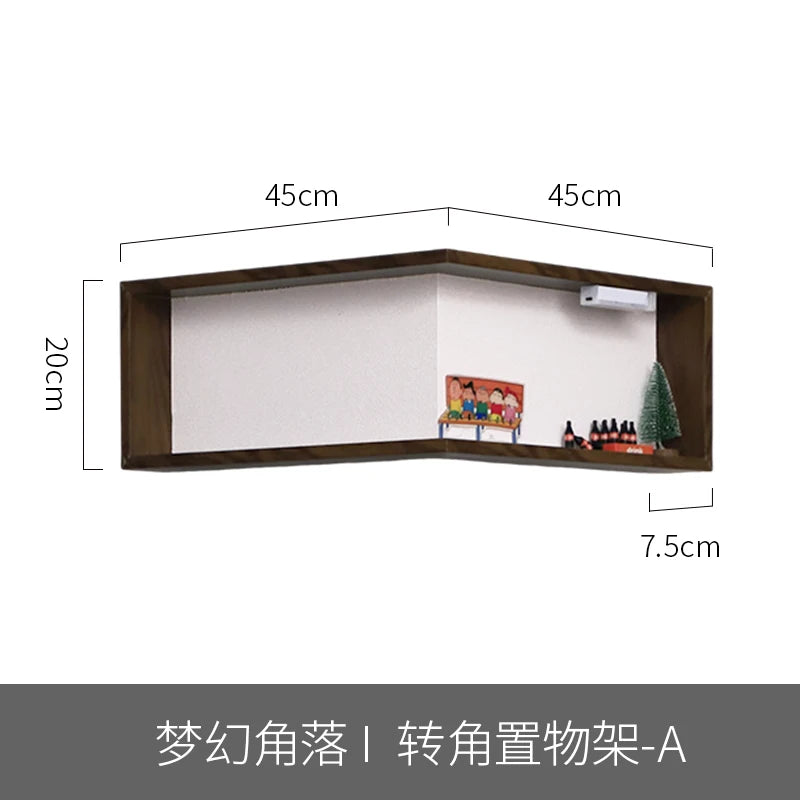 Corner corner shelf, high-end living room, bedroom wall storage rack, creative wall decoration painting