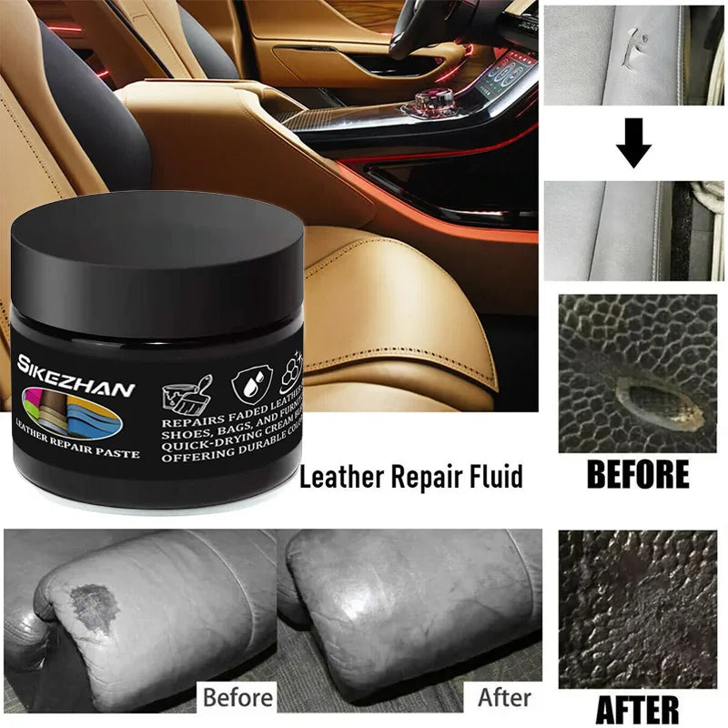 Car Leather Repair Kit Liquid Skin Recolouring Balm No Heat Repair Tool Auto Seat Holes Scratch Cracks Rips Restoration Set Shoes