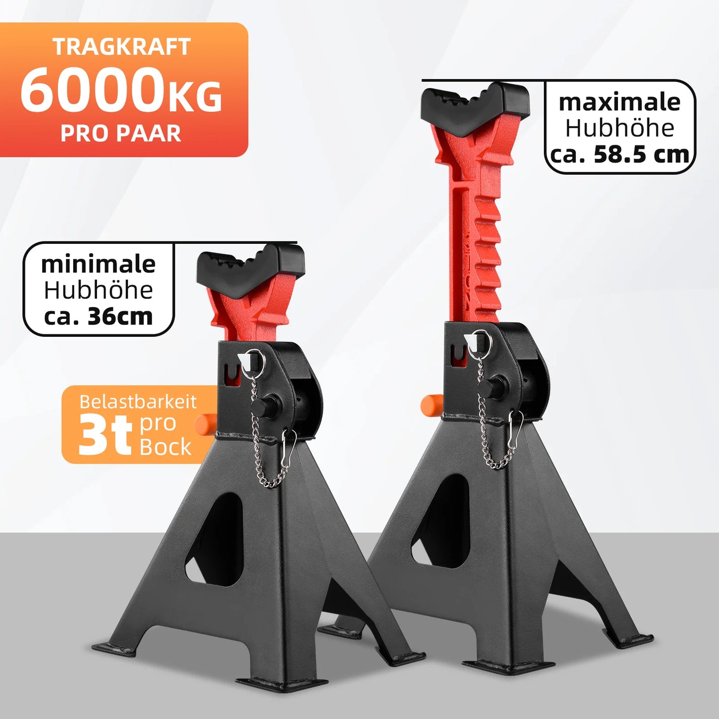 1 Pair 3Ton/6Ton Car Wheel Lifting Jack Stand Auto Repair Safety Jack Bracket Car Tire Stand Support Frame Repair Safety Support