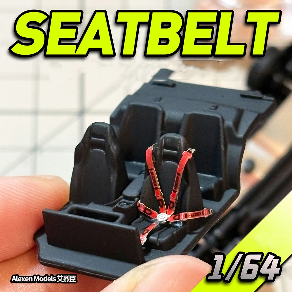 Alexen 1/64 Diecast Model Car Metal Seat Belt Toy Cars Detail-up Parts