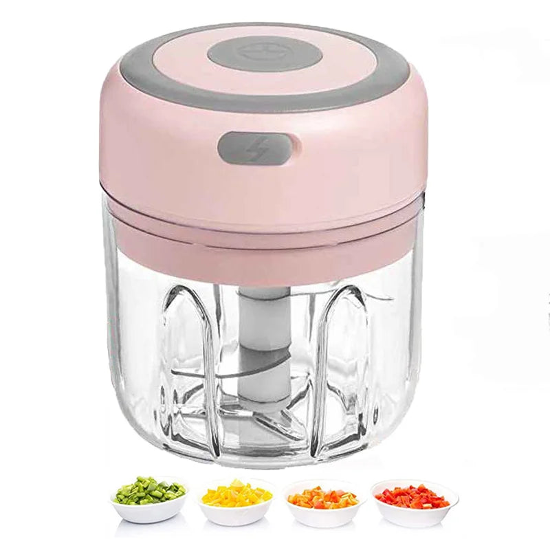 Automatic Electric Garlic Crusher Speedy Blender Usb Portable 250ml