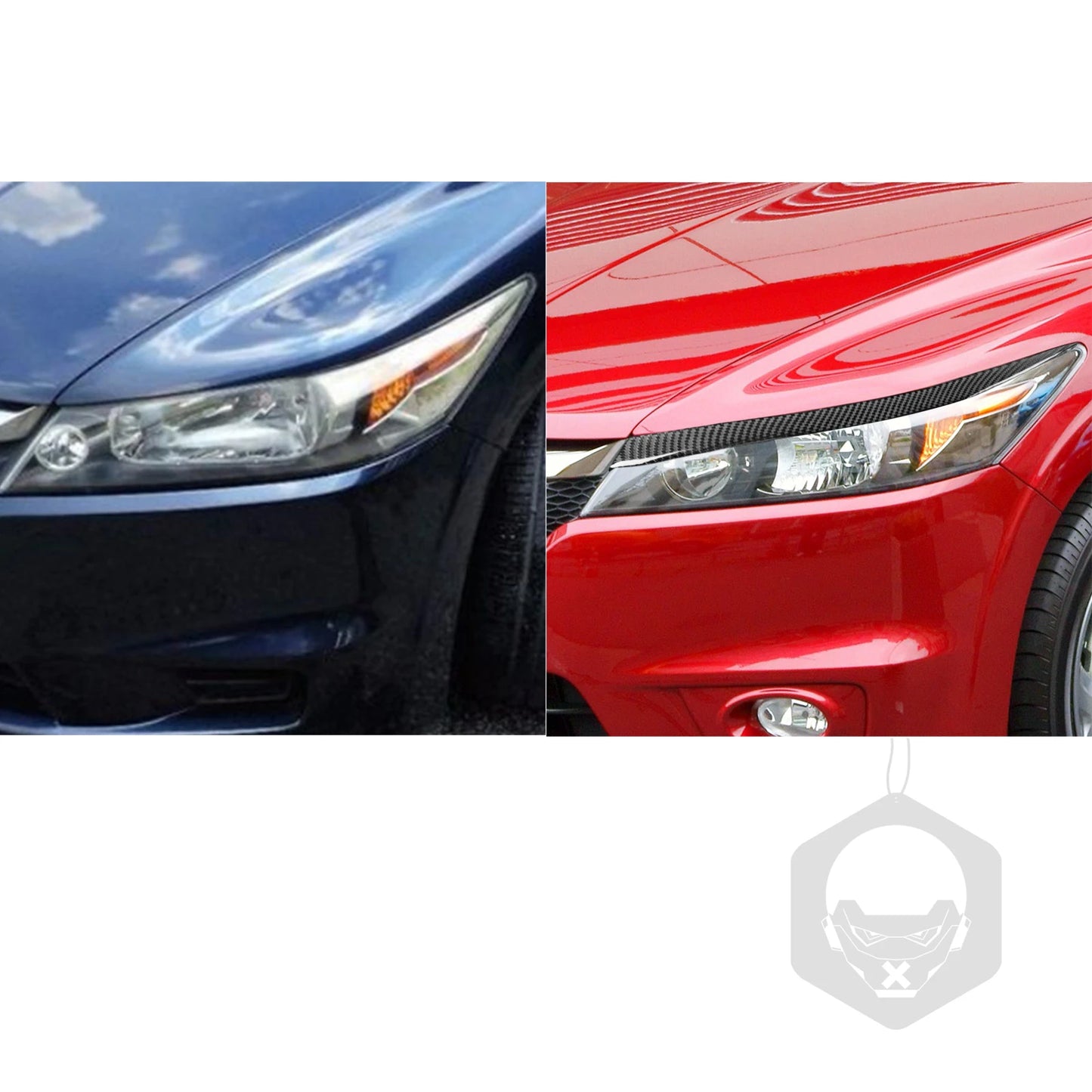 For Honda Stream 2006-2008 Carbon Fiber Headlight Eyebrow Eye Lid Trim Panel strip Car Exterior Accessories Decorative Stickers