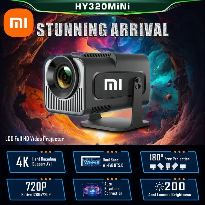 Xiaomi Android 11 HY320 Mini Projector 4K Native 1080P Dual Wifi6