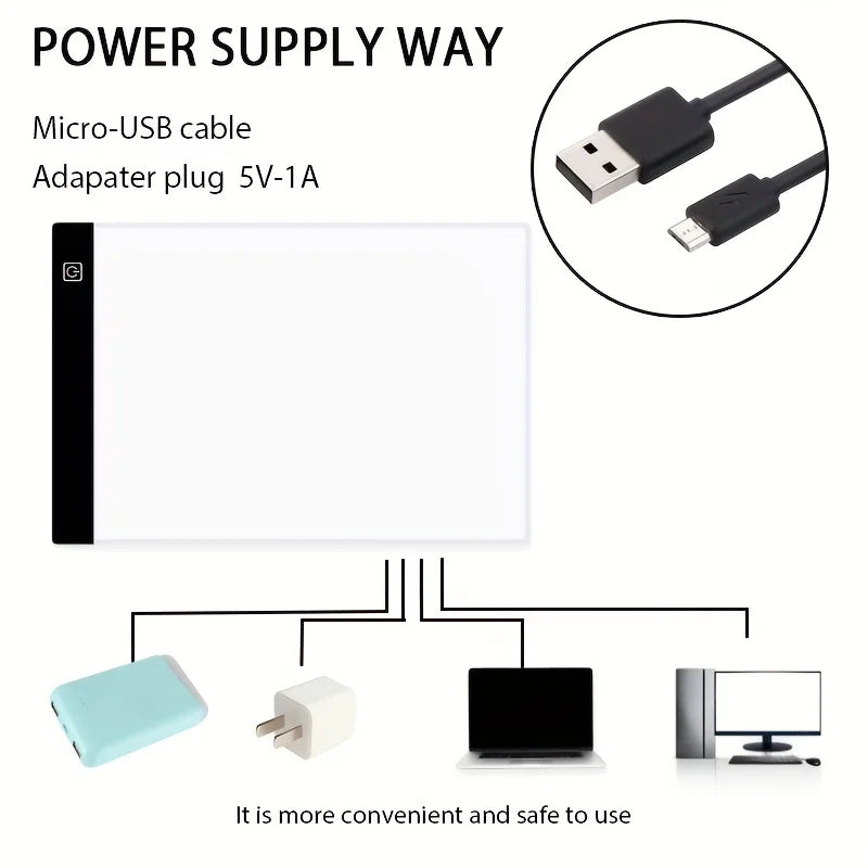 LED Drawing Copy Board Pad 3 Level Dimmable A3/A4/A5 Size Drawing Tablets For Animation Painting Art Design