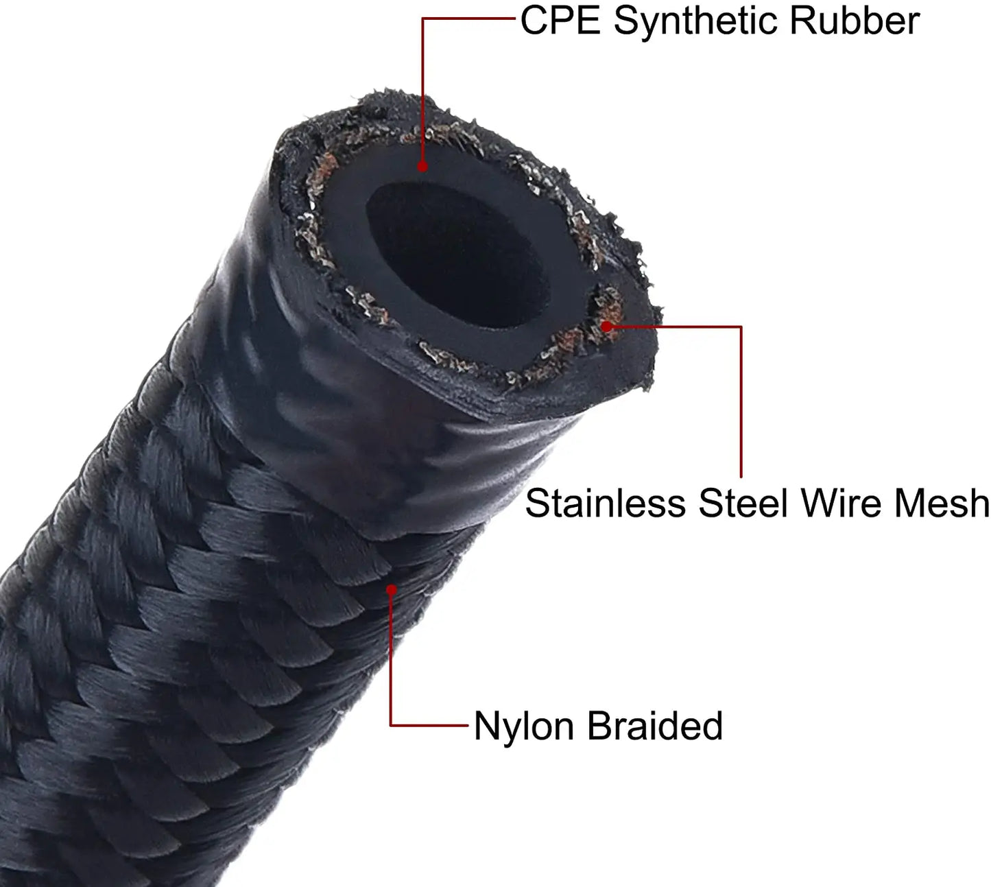 10FT AN6/AN8/AN10 Oil Fuel Fittings Hose End 0+45+90+180 Degree Oil Adaptor Kit Braided Oil Fuel Hose Line 3M Black With Clamps