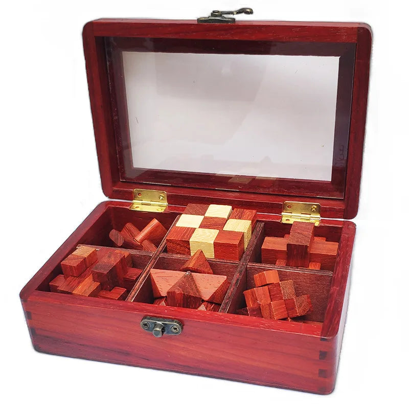 Wooden Unlocking Puzzles Brain Teasers Kong Ming LuBan Lock Adult Decryption Toy Assembly Game Children's Puzzle Puzzles Toys