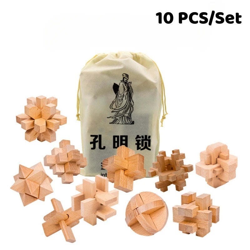 Wooden Unlocking Puzzles Brain Teasers Kong Ming LuBan Lock Adult Decryption Toy Assembly Game Children's Puzzle Puzzles Toys