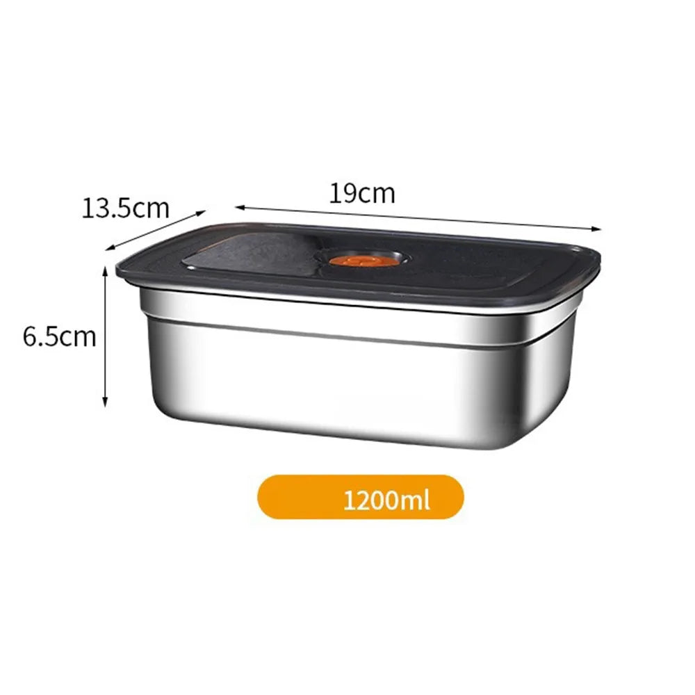 Stainless Steel Camping Lunch Box Sealed Leak-proof Bento Box Microwave Suitable Large Capacity Refrigerator Freezer Storage Box