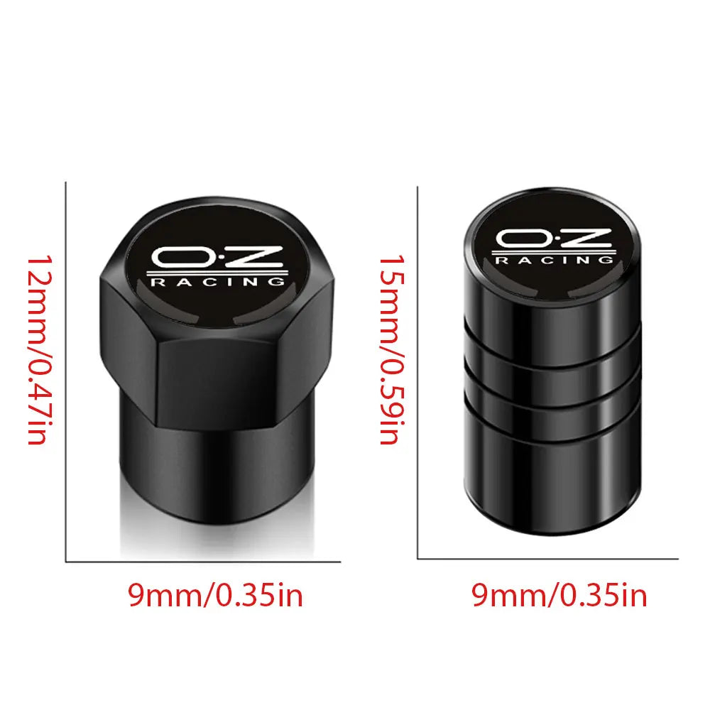 Valve Caps 4PCS Universal Car Valve Caps Bike Bicycle Truck Motor Accessories Auto Wheel Tire Valve Tyre Air Case For OZ Racing Car Styling