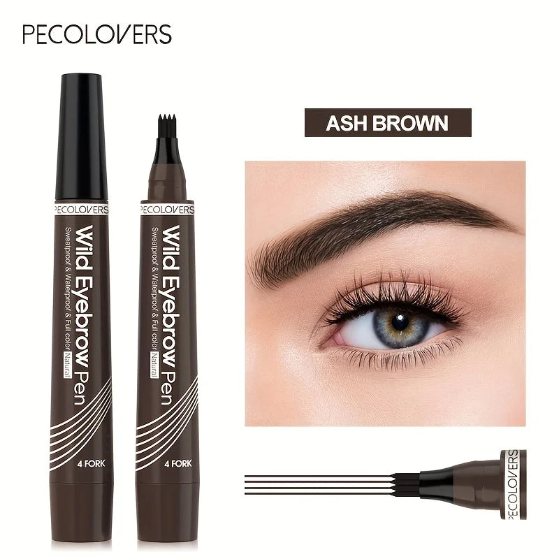 6 Colors 1pc Eyebrow Pen Waterproof 4 Split Tip Eyebrows Pen Eyebrow Tattoo Pen