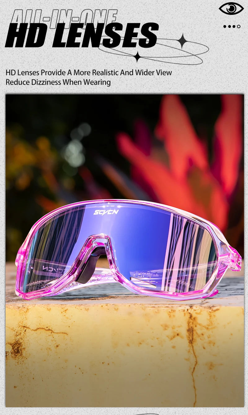 SCVCN New Outdoor Cycling Glasses Bike Sunglasses Men UV400