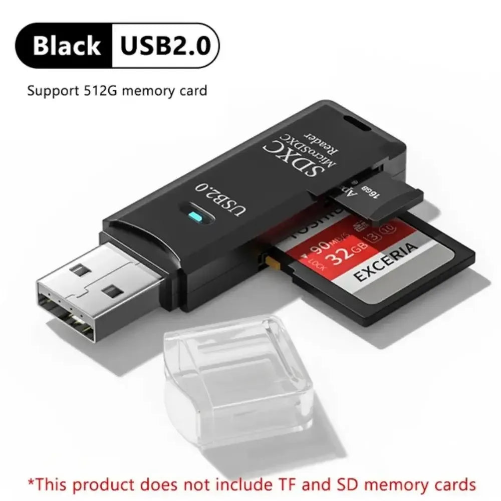 Multi Functional 2 In 1 High-speed USB 3.0/2.0 Card Reader Supports TF+SD