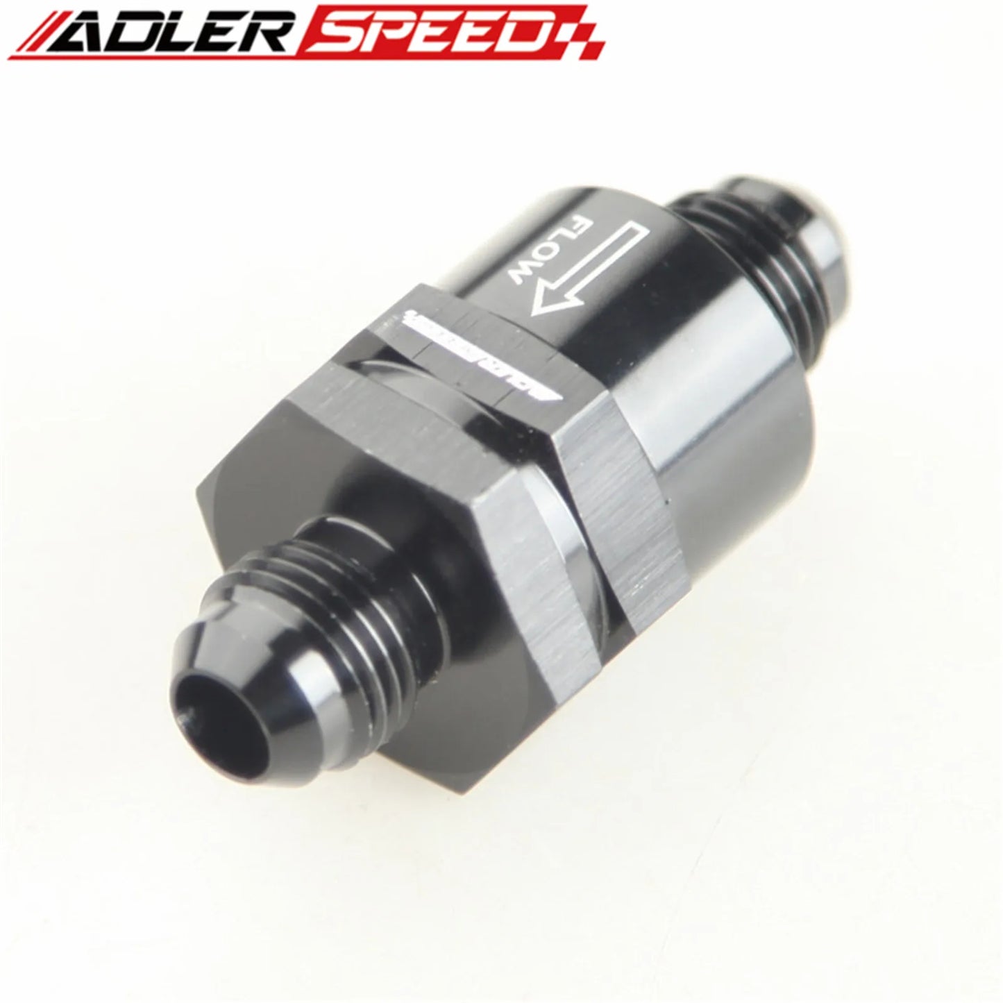 AN6 AN8 AN10 AN12 Aluminium Non Return One Way Check Valve Fuel EFI Fitting Adapter Black
