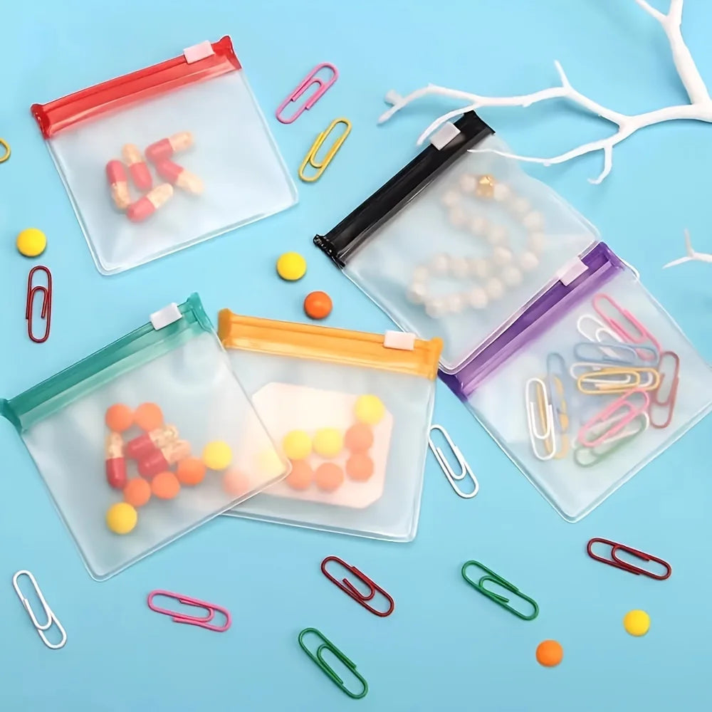7pcs Pill Pouch Bags Reusable Zippered Pill Pouch Set