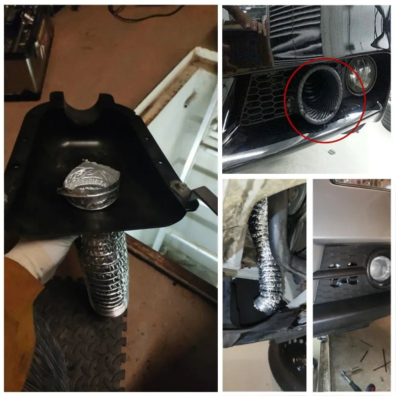 Functional Car Air Duct Front Bumper Cold Air Intake Duct ABS Universal